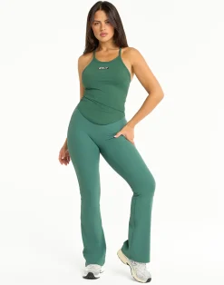 Clearance ECHT Air Support Tank with Built in Bra Shelf Green