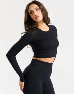 Best ECHT Arise Comfort Cropped Long Sleeve Black