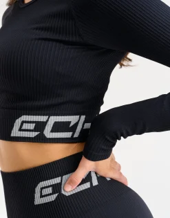 Best ECHT Arise Comfort Cropped Long Sleeve Black