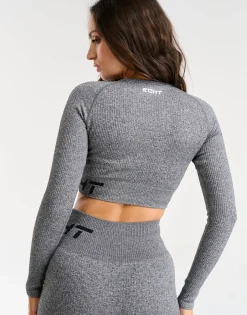 Online ECHT Arise Comfort Cropped Long Sleeve Charcoal