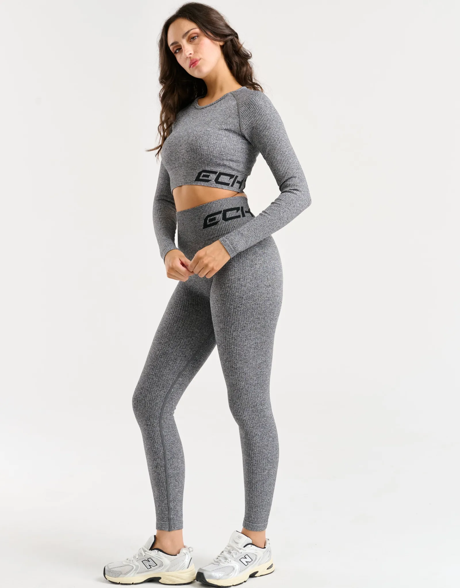 Online ECHT Arise Comfort Cropped Long Sleeve Charcoal