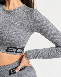 Online ECHT Arise Comfort Cropped Long Sleeve Charcoal