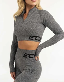 Best ECHT Arise Comfort Zip Long Sleeve Charcoal