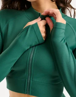 New ECHT Arise Essential Zip-Up Long Sleeve Green
