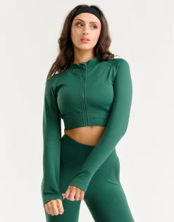 New ECHT Arise Essential Zip-Up Long Sleeve Green