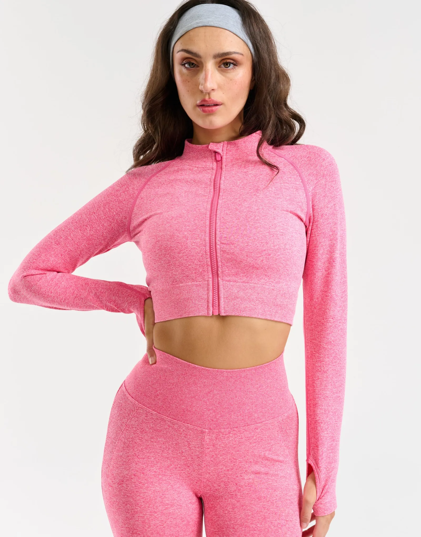 Clearance ECHT Arise Essential Zip-Up Long Sleeve Pink