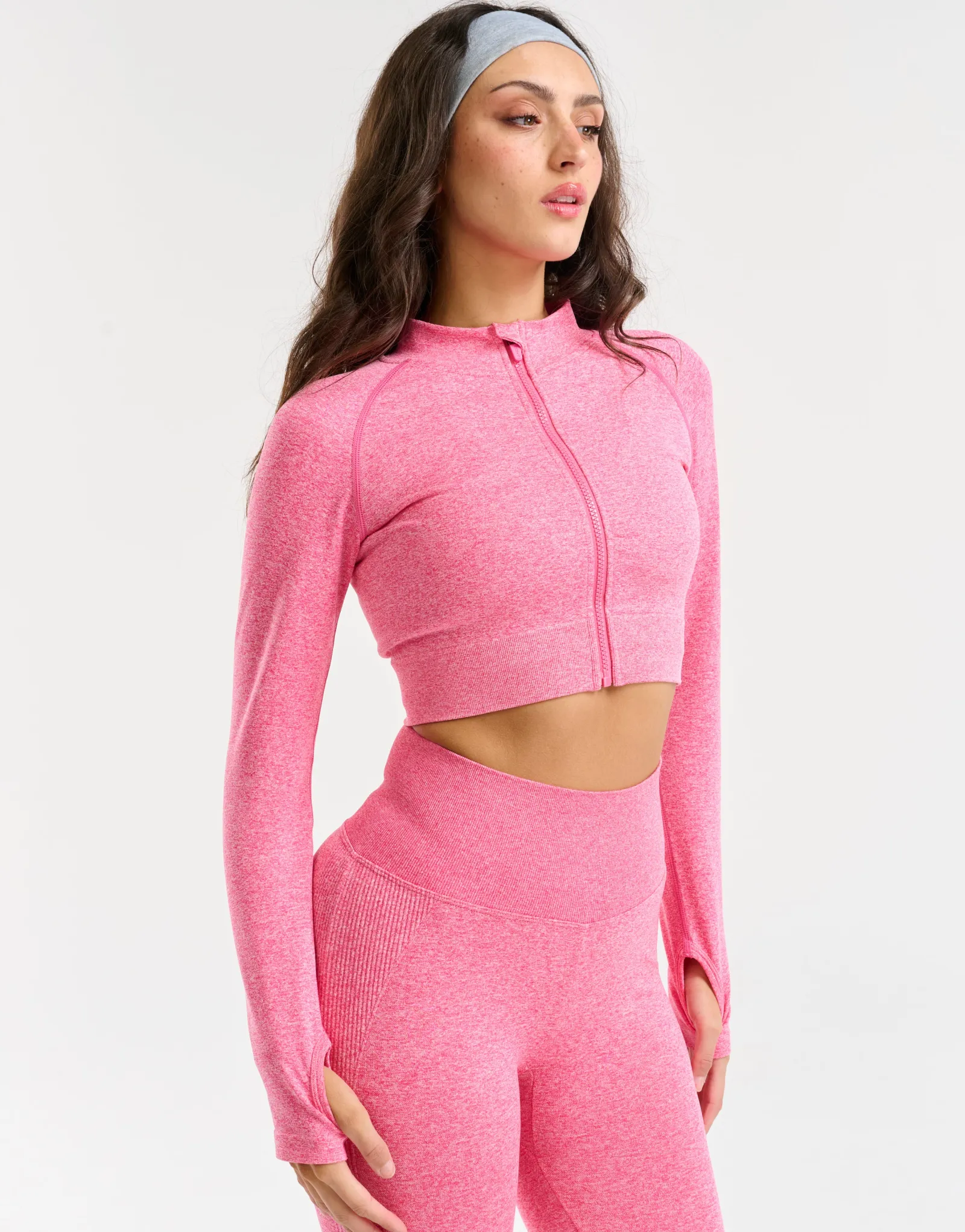 Clearance ECHT Arise Essential Zip-Up Long Sleeve Pink