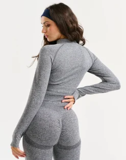 Fashion ECHT Arise Essential Zip-Up Long Sleeve Charcoal