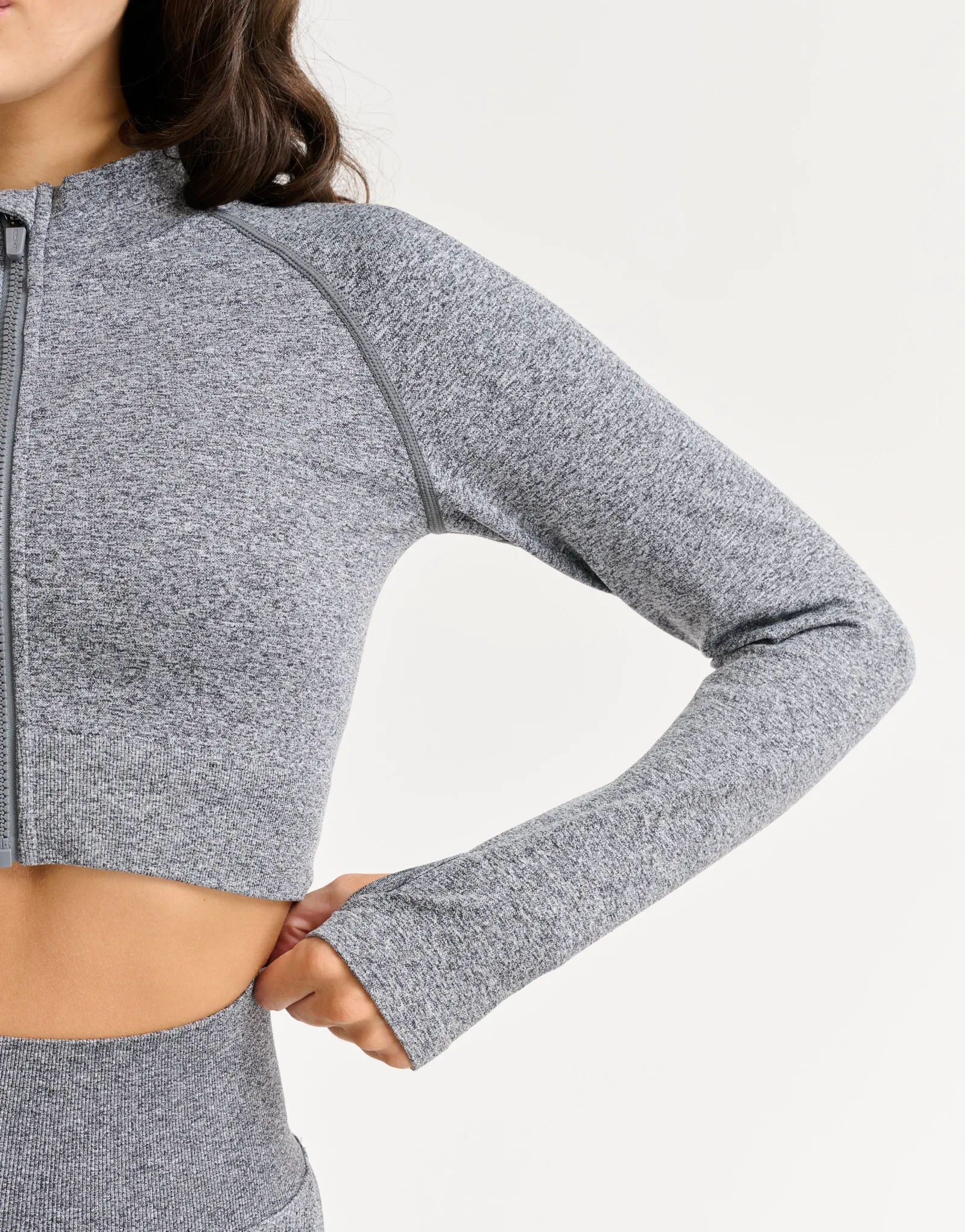 Fashion ECHT Arise Essential Zip-Up Long Sleeve Charcoal