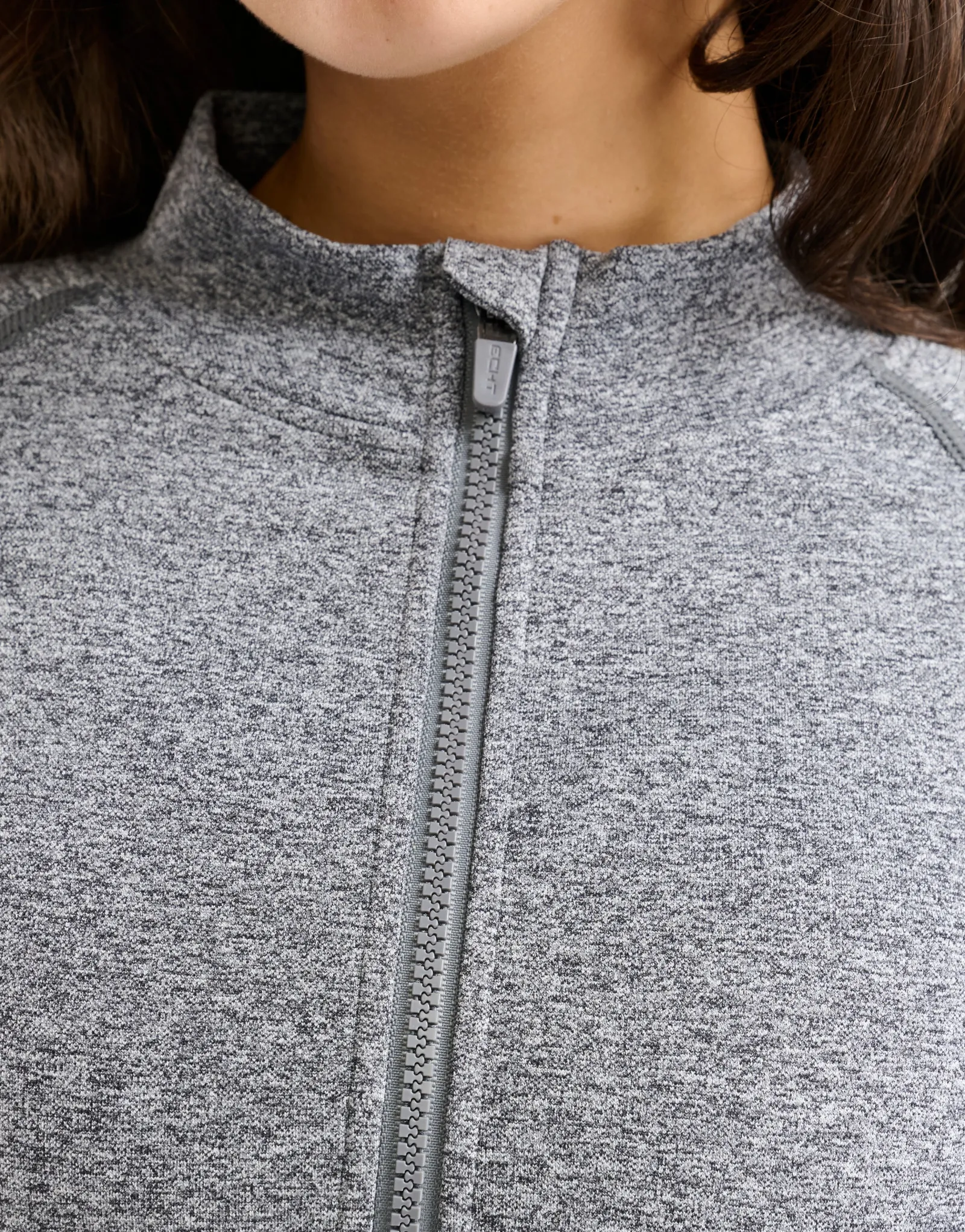 Fashion ECHT Arise Essential Zip-Up Long Sleeve Charcoal