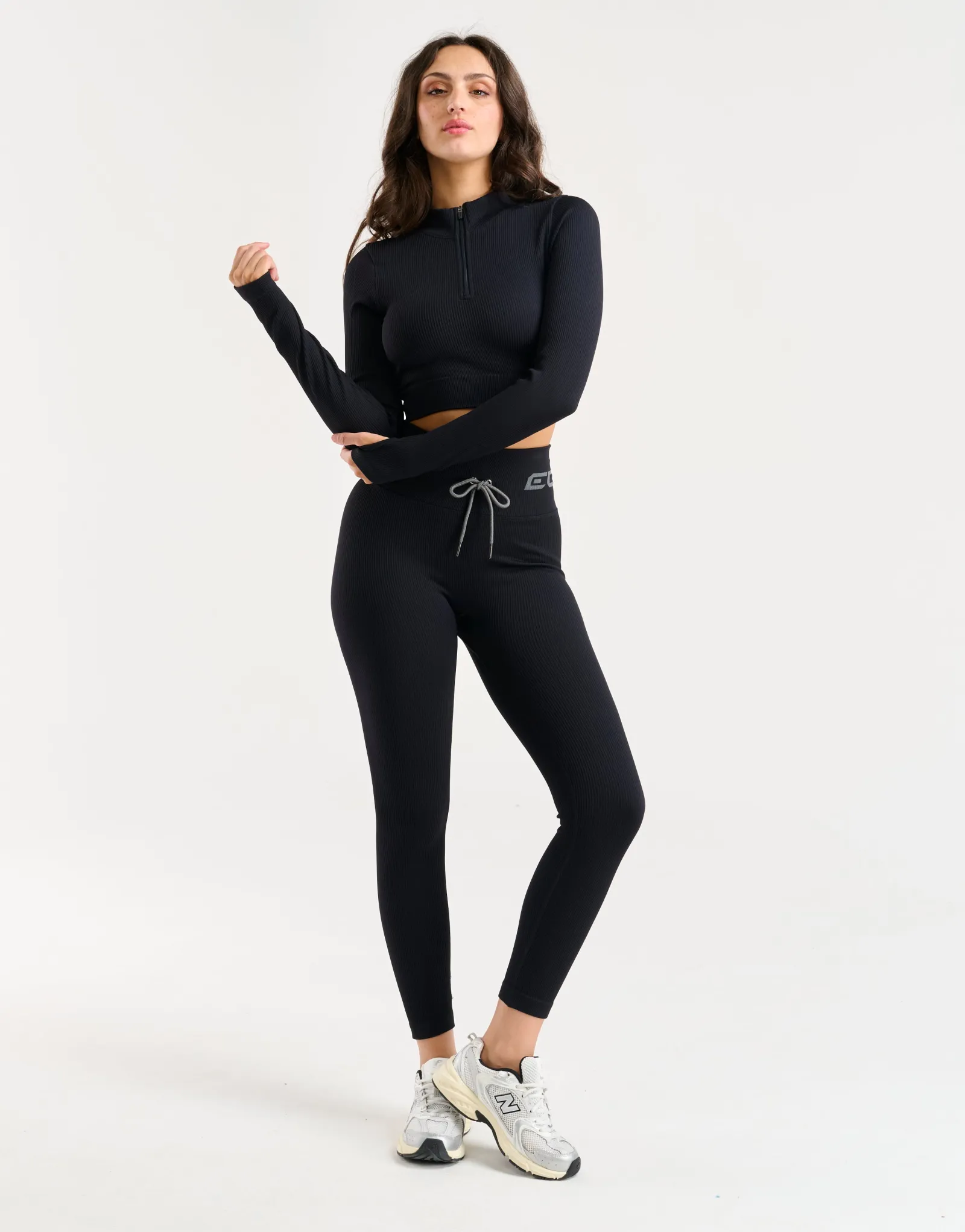Sale ECHT Arise Style Cropped Long Sleeve Black