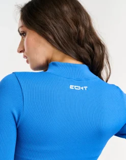 Clearance ECHT Arise Style Cropped Long Sleeve Blue