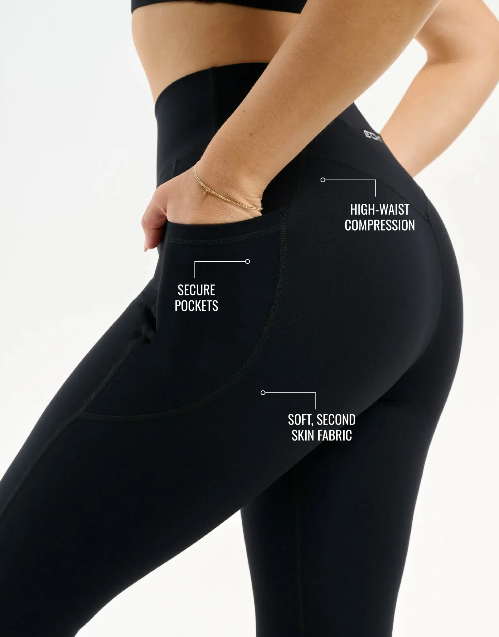 Discount ECHT Ascend Pocket Leggings 28" Black