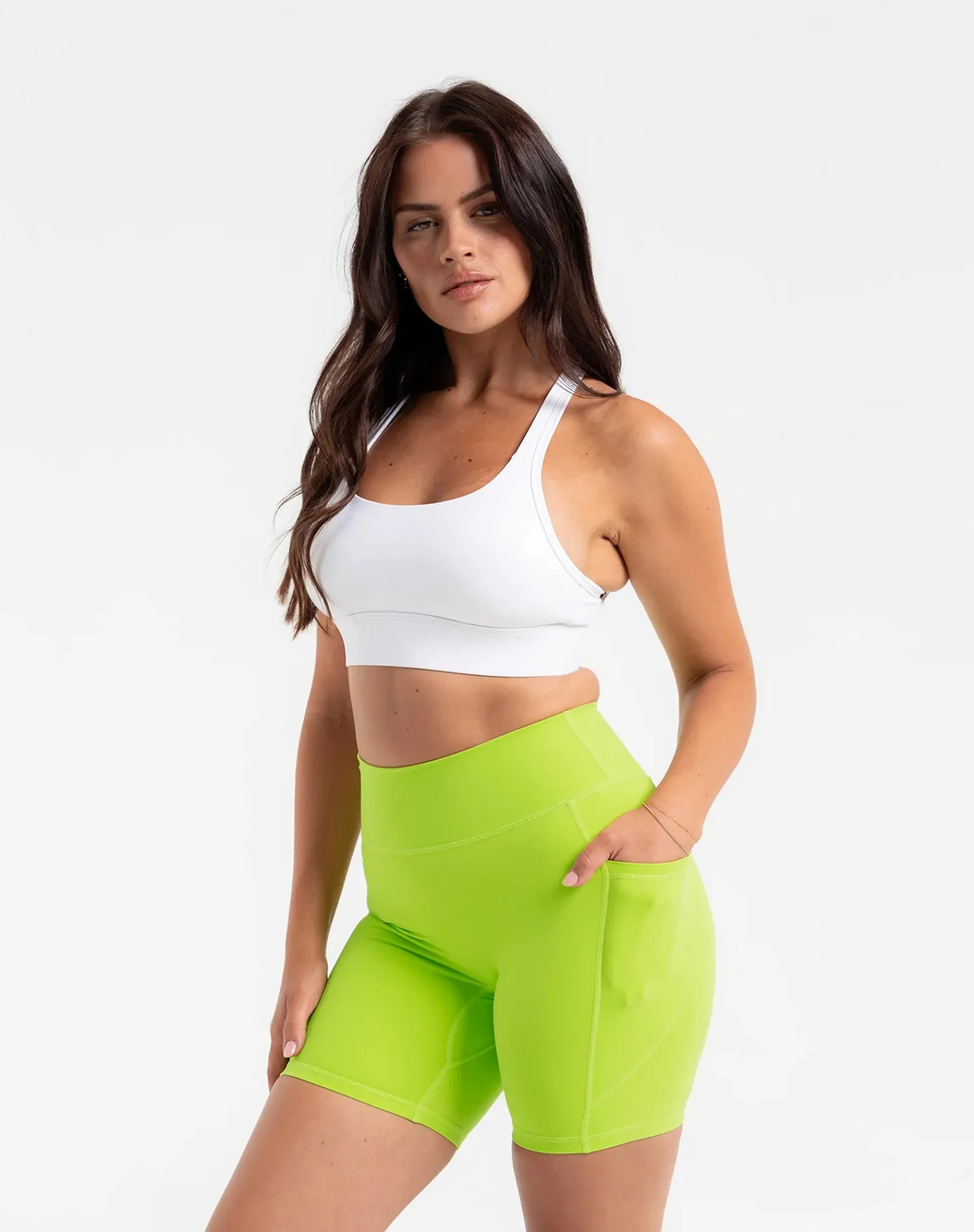 Sale ECHT Ascend Pocket Shorts 6" Lime Green