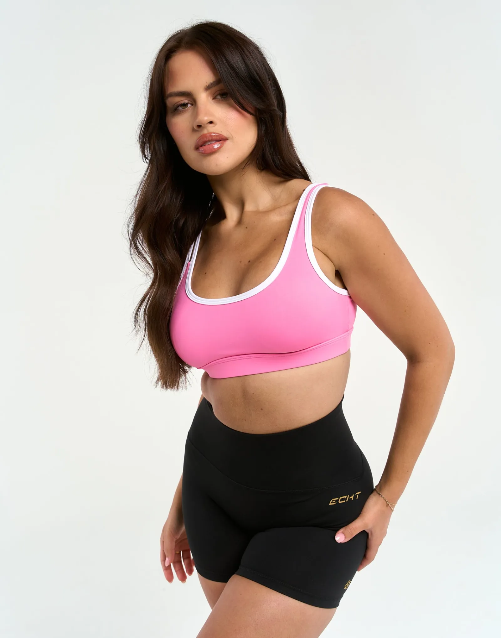 Clearance ECHT Asymmetric Sports Bra Pink