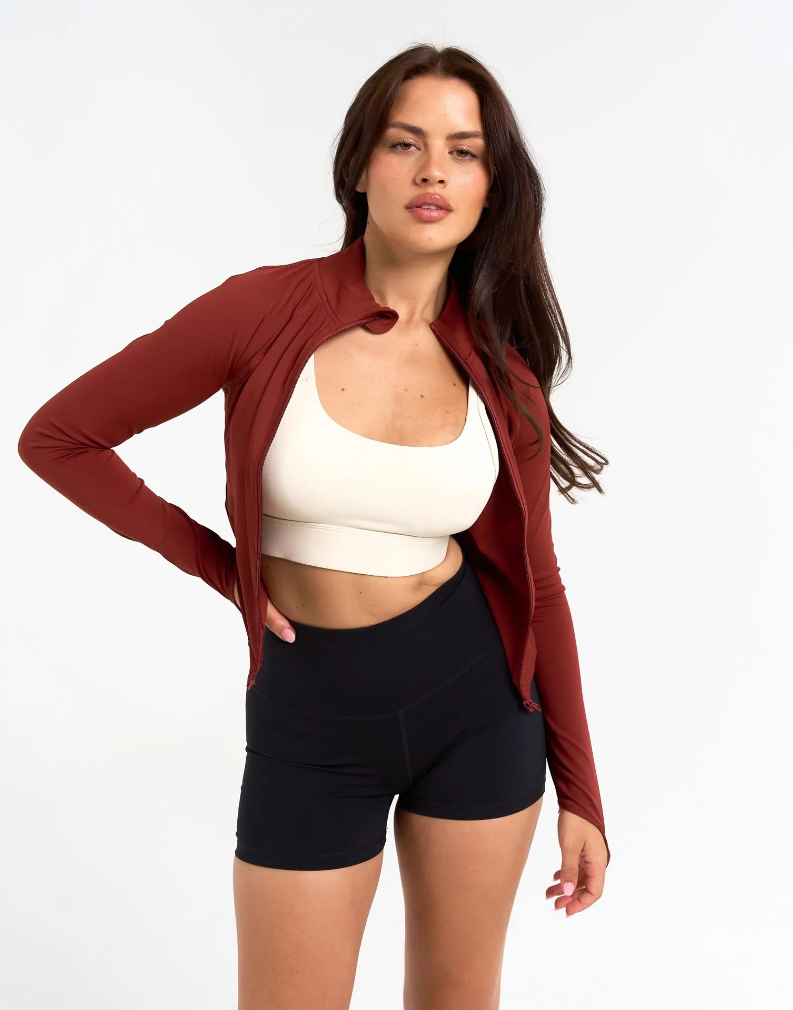 Discount ECHT Athlete Crop Jacket Brown