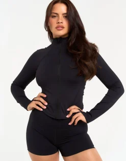 Clearance ECHT Athlete Crop Jacket Black