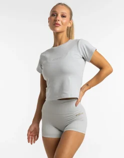 Hot ECHT Basics Baby Tee Micro Grey