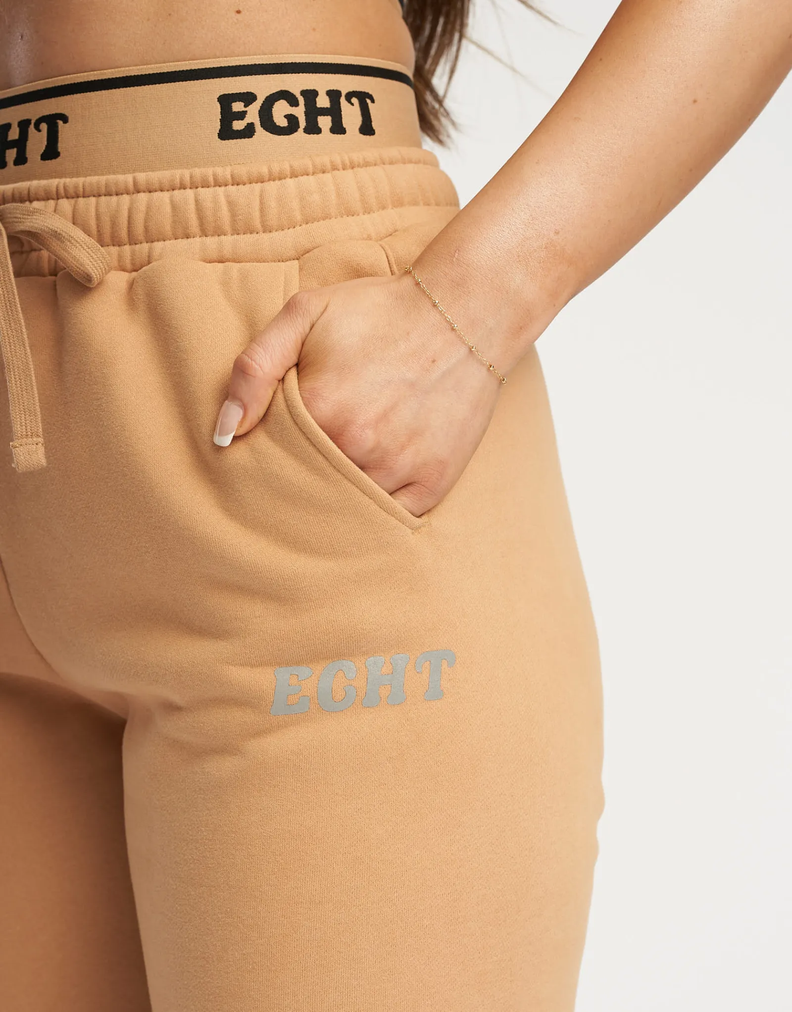 Clearance ECHT Bubble Banded Jogger Sweatpants Tan