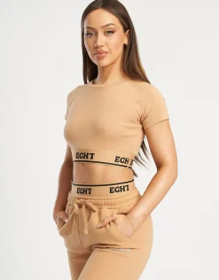 Outlet ECHT Bubble Banded Top Tan