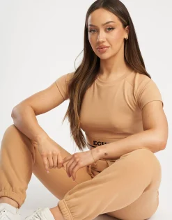 Outlet ECHT Bubble Banded Top Tan