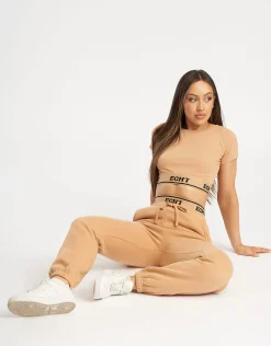 Online ECHT Bubble Banded Top Tan