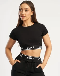Clearance ECHT Bubble Banded Top Black