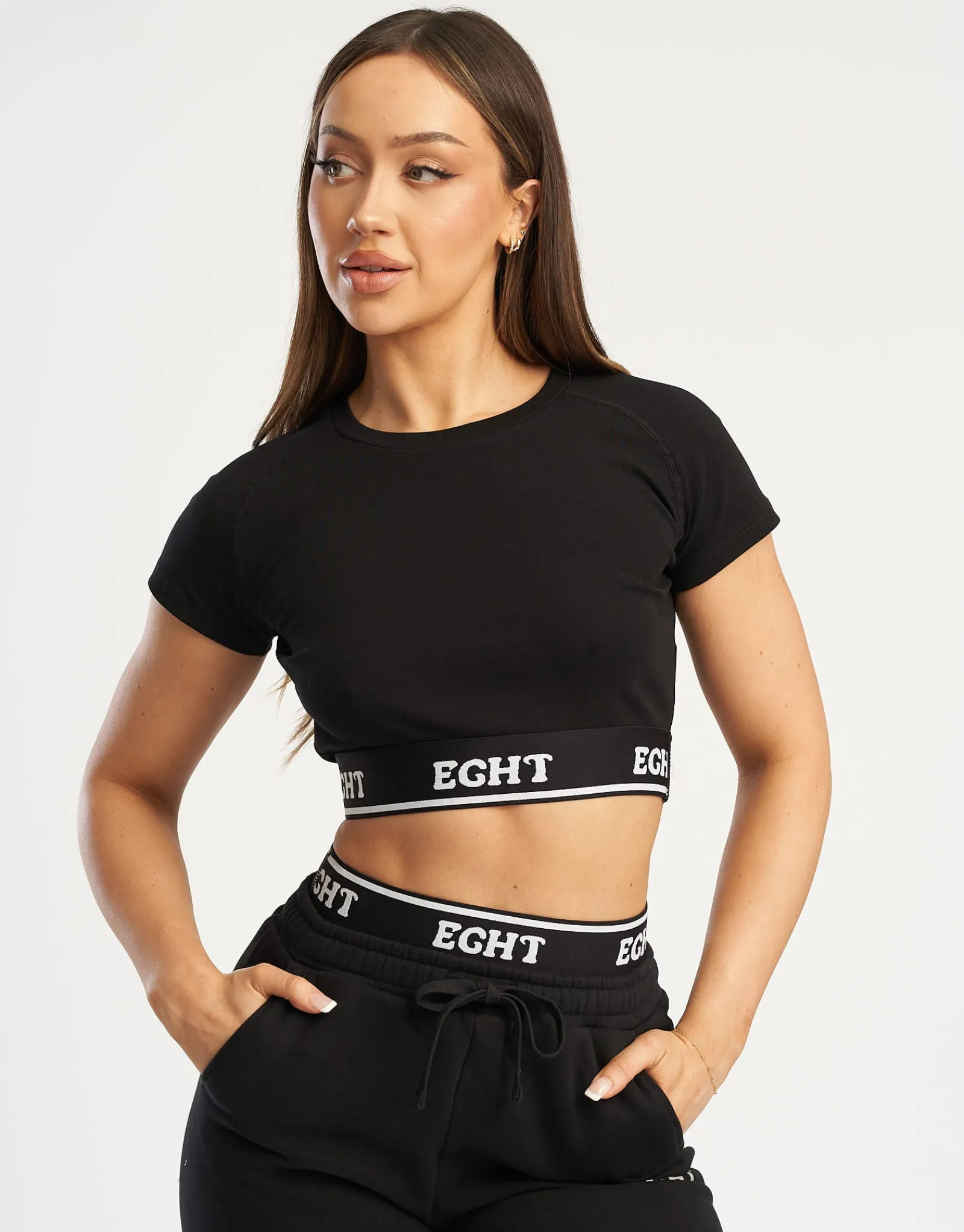 Clearance ECHT Bubble Banded Top Black