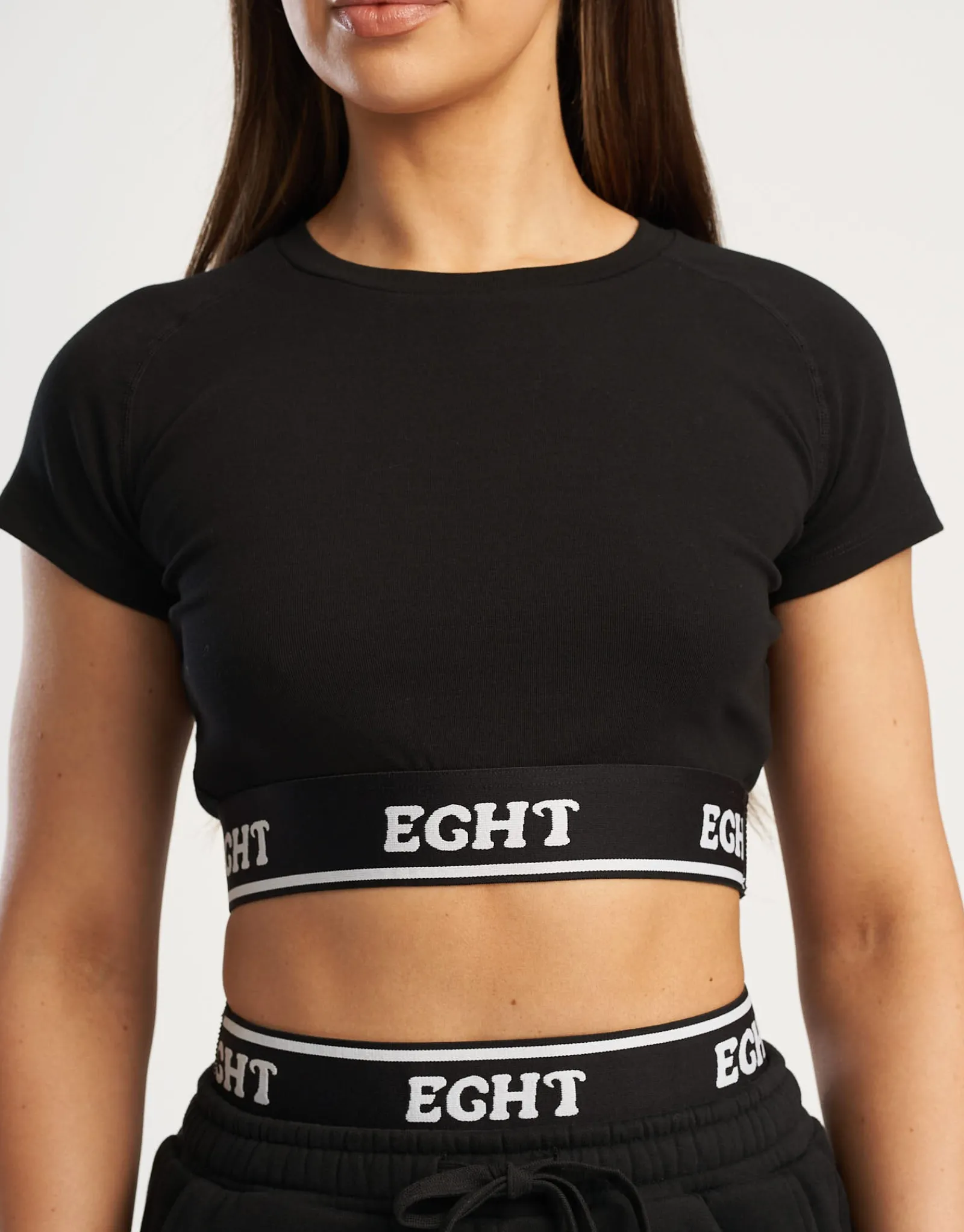 Clearance ECHT Bubble Banded Top Black