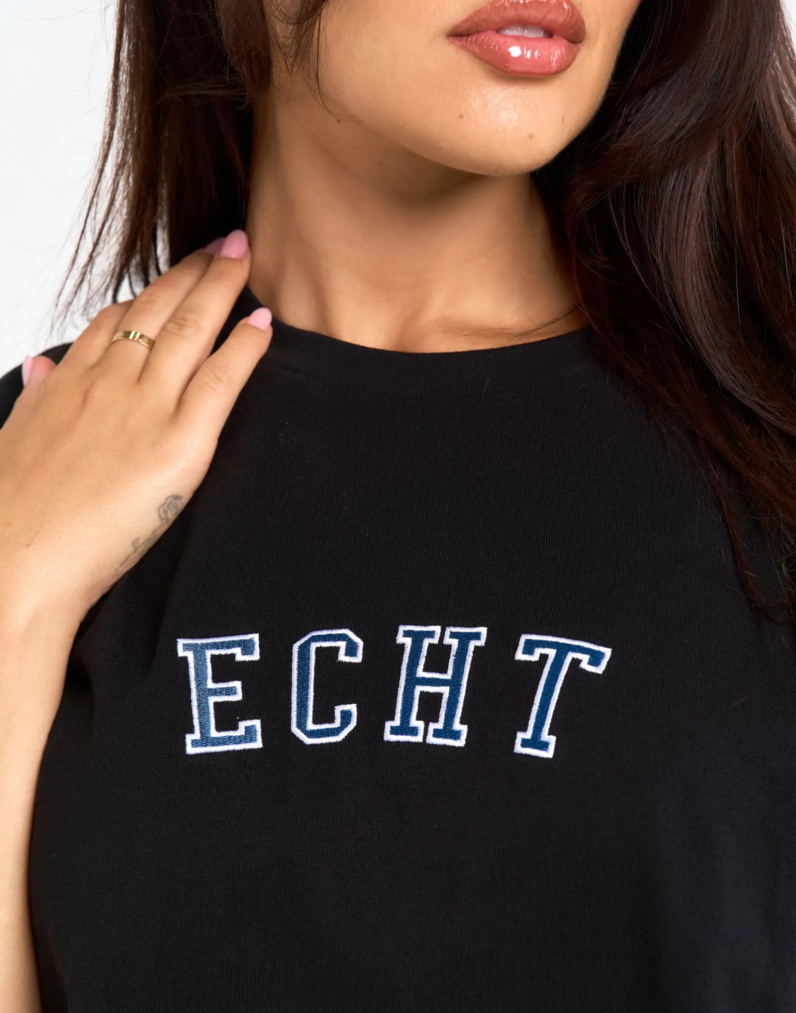 Hot ECHT College Oversize Tee Black