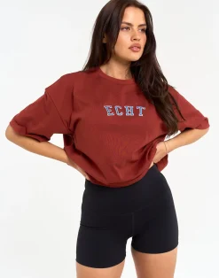 Best ECHT College Oversize Tee Brown