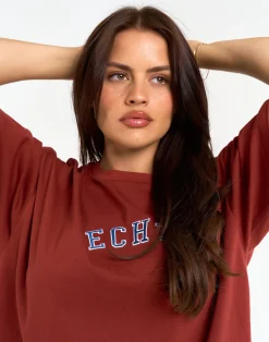Best ECHT College Oversize Tee Brown