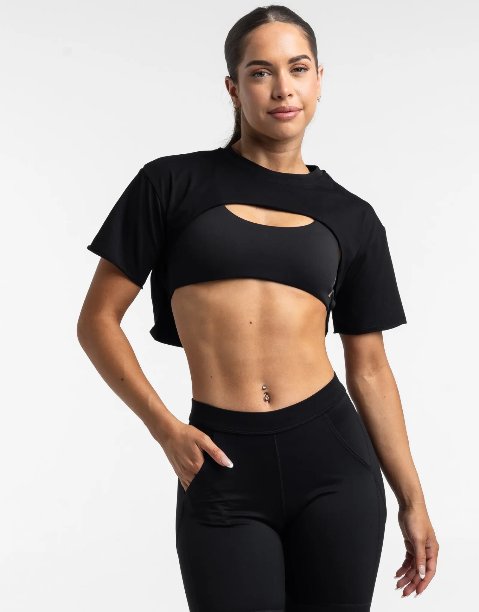Discount ECHT Colour Wave High T-Shirt Black