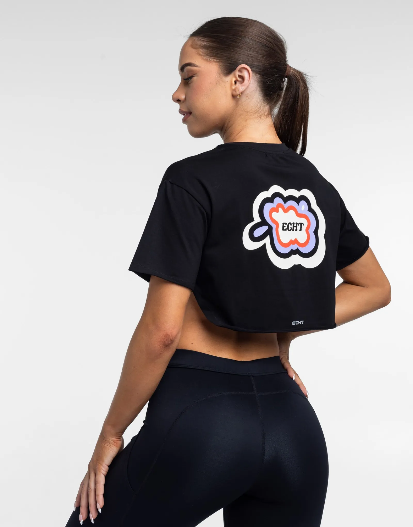 Discount ECHT Colour Wave High T-Shirt Black