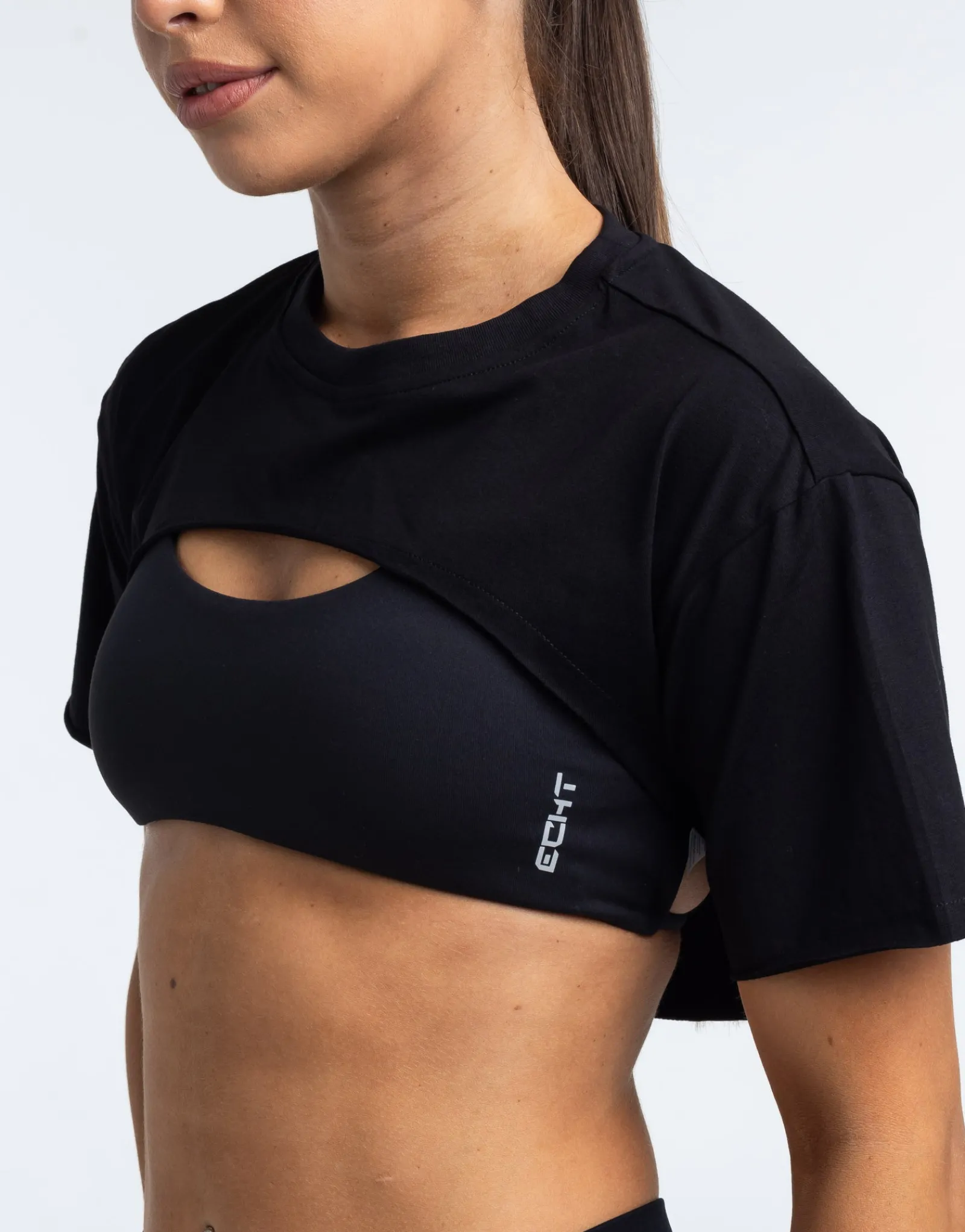 Discount ECHT Colour Wave High T-Shirt Black