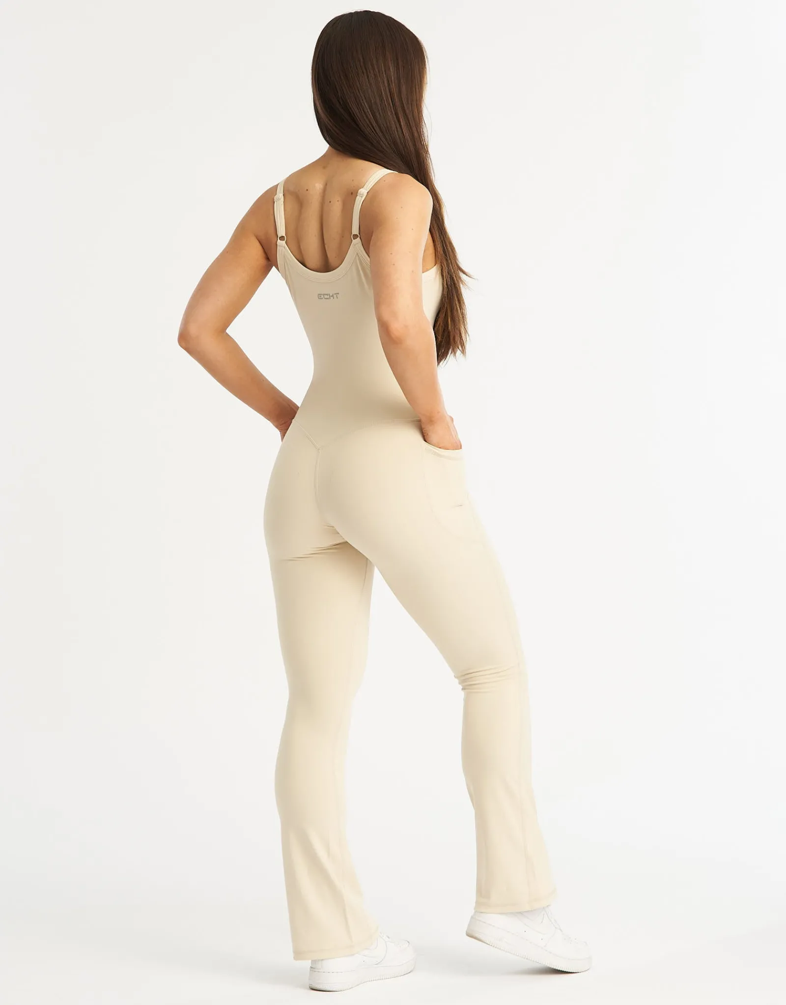 Best ECHT Core Pocket Unitard Flare Oatmeal