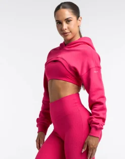 Outlet ECHT Cropped High Cut Hoodie Bright Pink