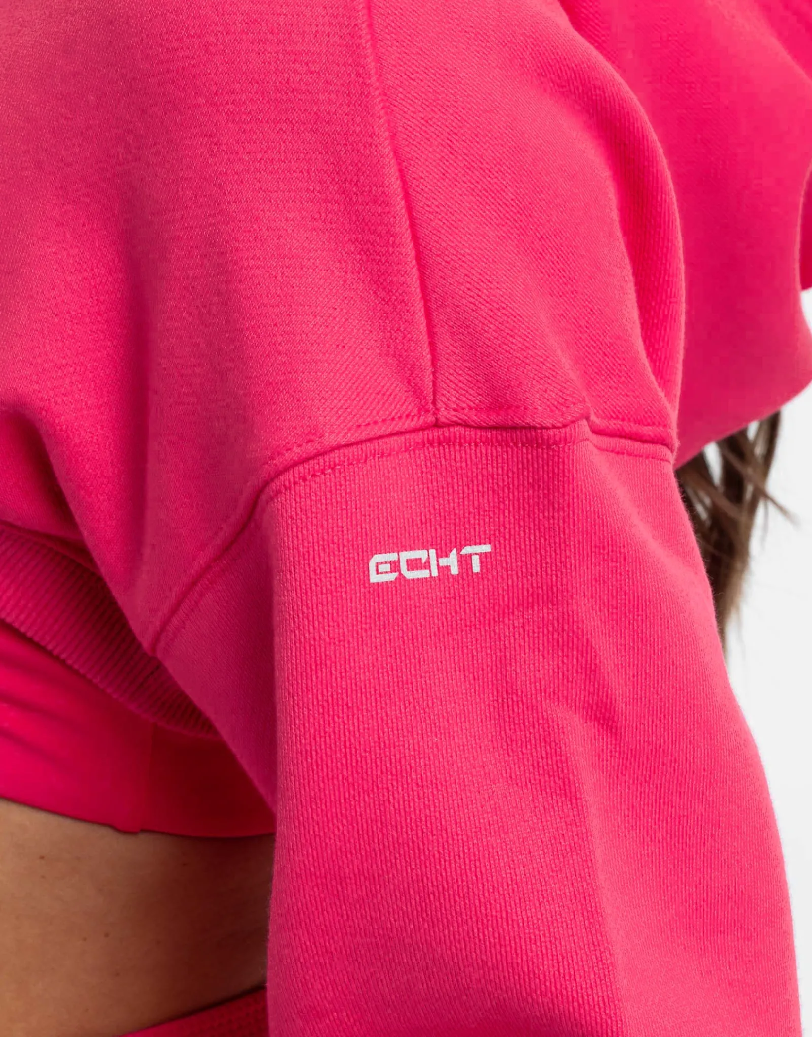 Outlet ECHT Cropped High Cut Hoodie Bright Pink