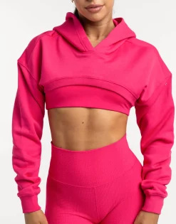 Outlet ECHT Cropped High Cut Hoodie Bright Pink