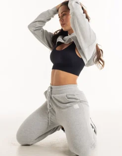 Online ECHT Cropped High Cut Hoodie Heather Grey