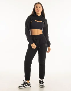 Hot ECHT Cropped High Cut Hoodie Black
