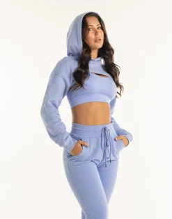 Online ECHT Cropped High Cut Hoodie Hydrangea Blue