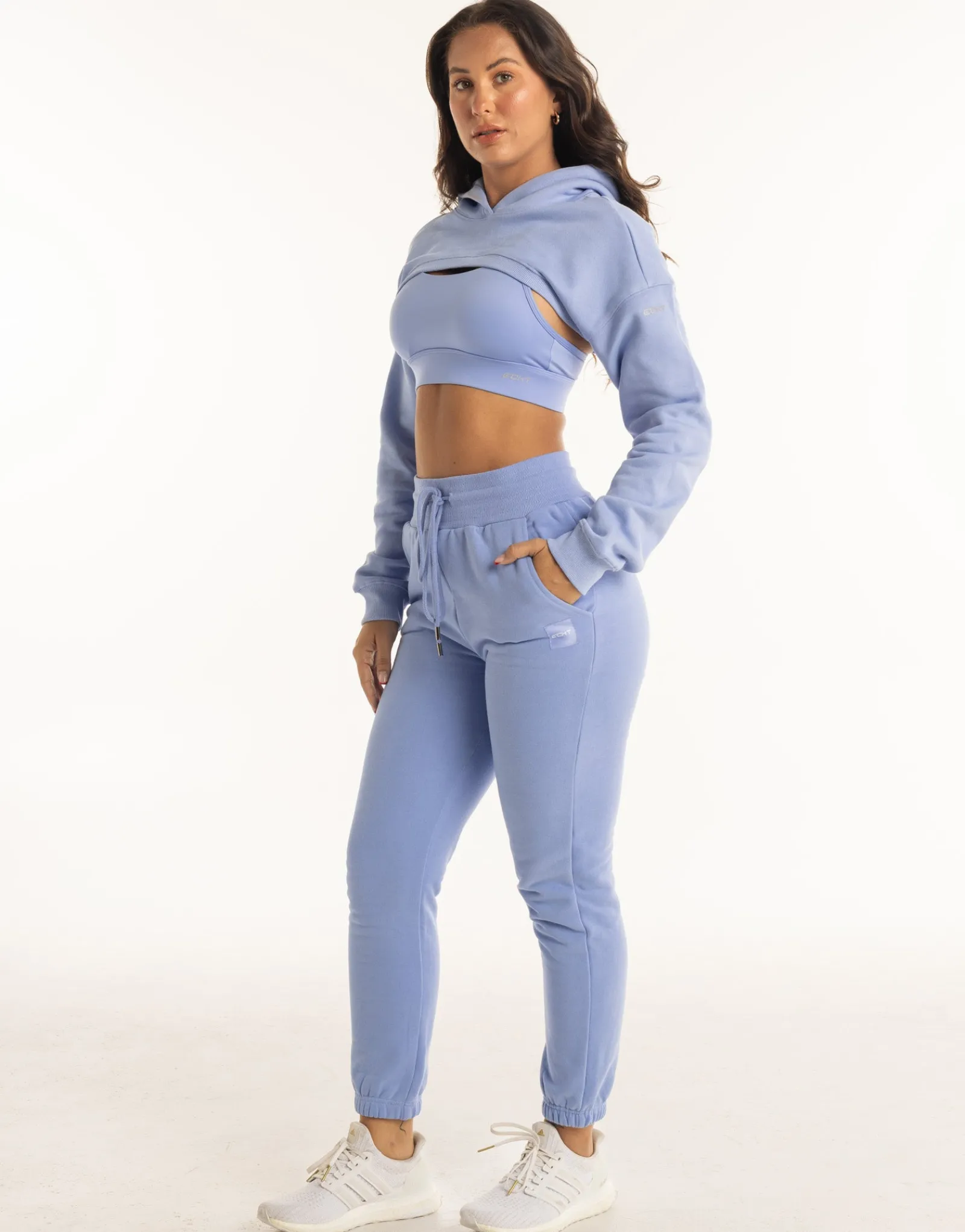 Online ECHT Cropped High Cut Hoodie Hydrangea Blue