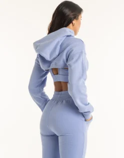Online ECHT Cropped High Cut Hoodie Hydrangea Blue