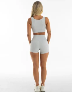 Hot ECHT Cropped Ribbed Tank Micro Grey