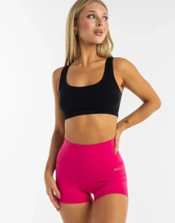 Clearance ECHT Cropped Ribbed Tank Black