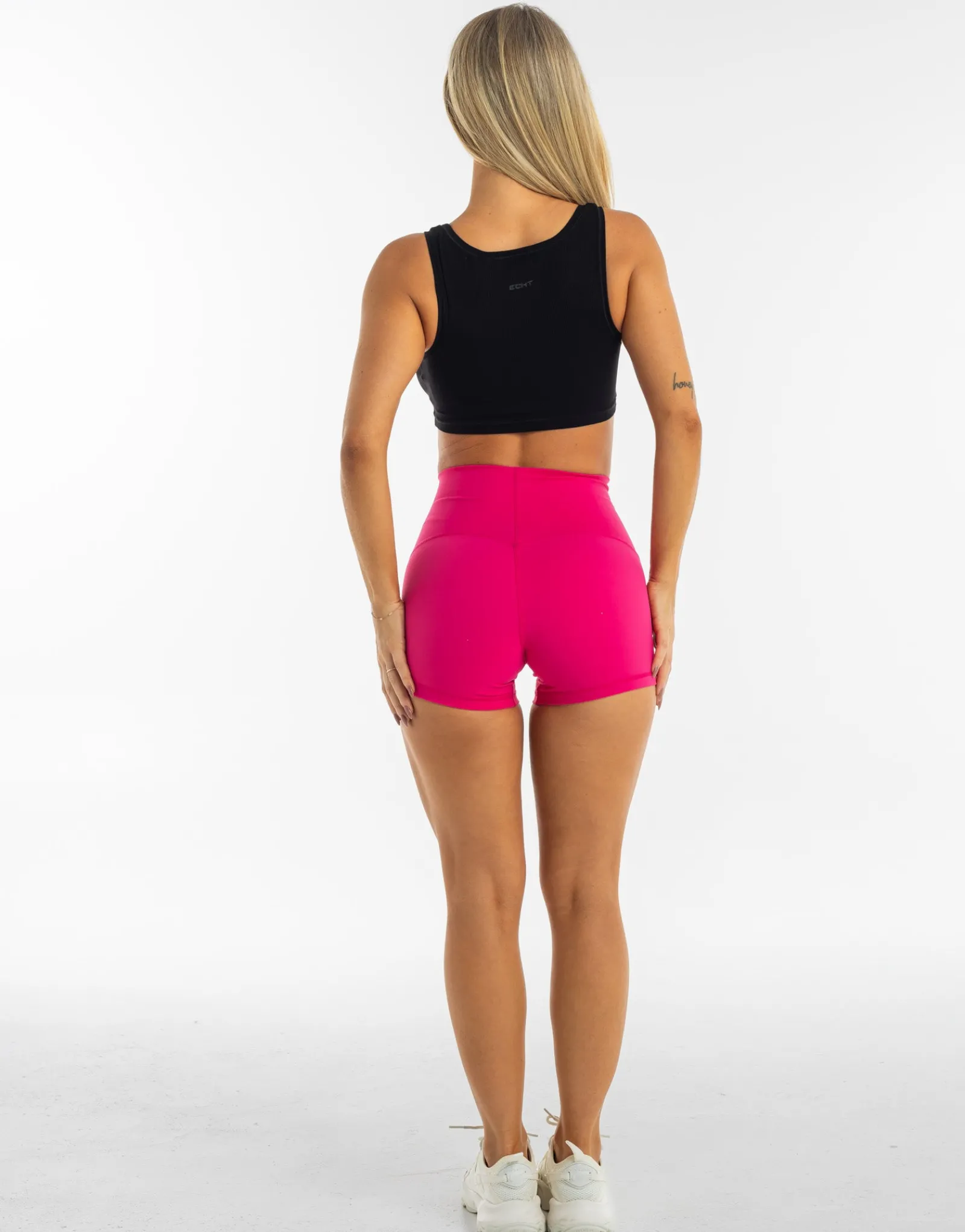 Clearance ECHT Cropped Ribbed Tank Black