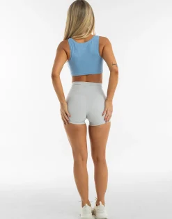 Fashion ECHT Cropped Ribbed Tank Process Blue