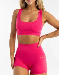 Online ECHT Cropped Ribbed Tank Bright Pink