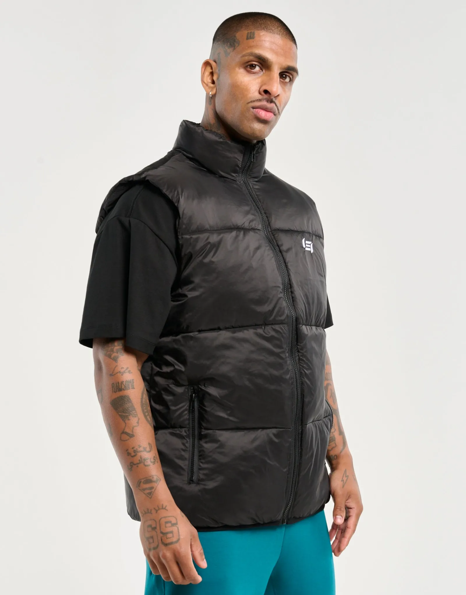 Hot ECHT Dart Puffer Vest Black